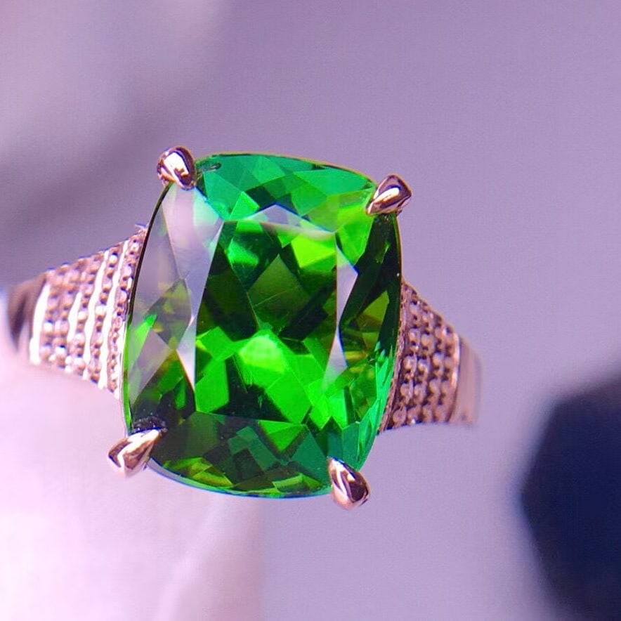 14k Gold 5.85 Ct Natural Tourmaline & Diamond Ring - 5