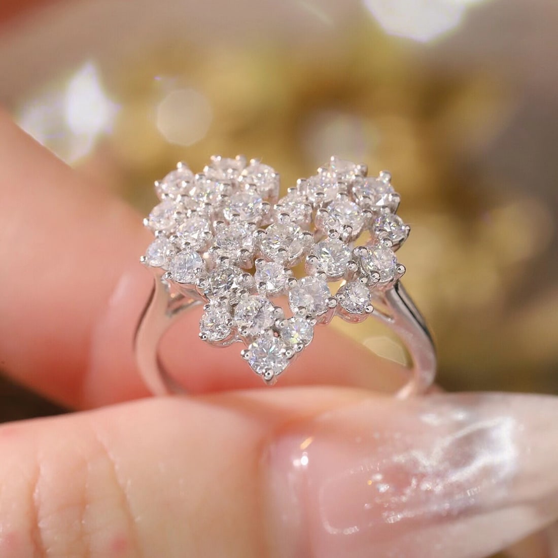 14k Gold 1.62 Ct Natural H Diamond Ring - 5