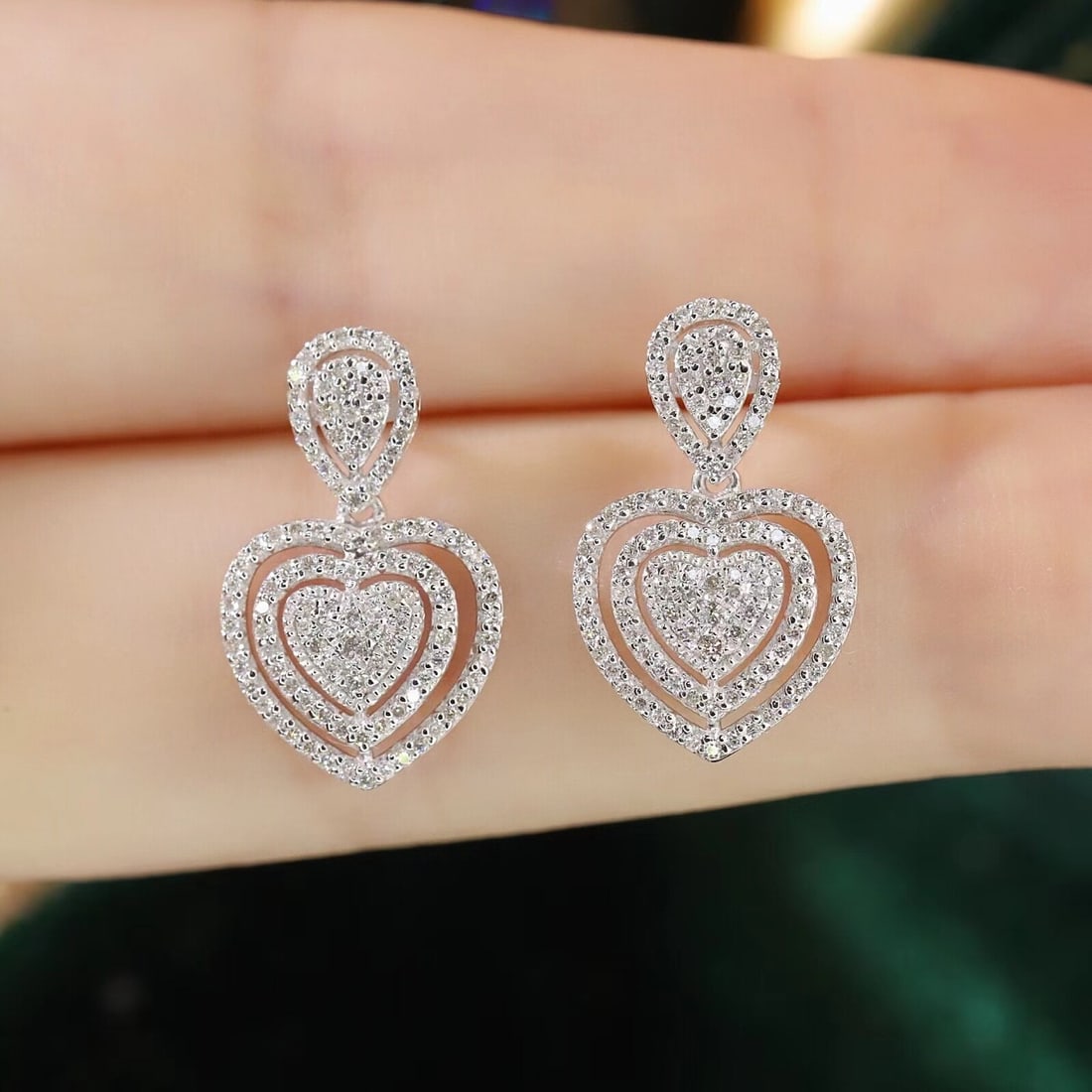 14k Gold 0.50 Ct Natural H Diamond Earrings - 4