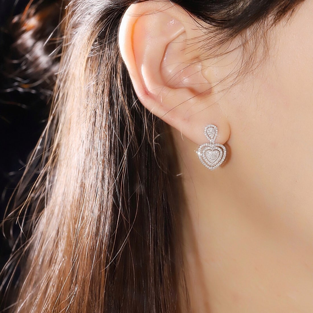 14k Gold 0.50 Ct Natural H Diamond Earrings - 7