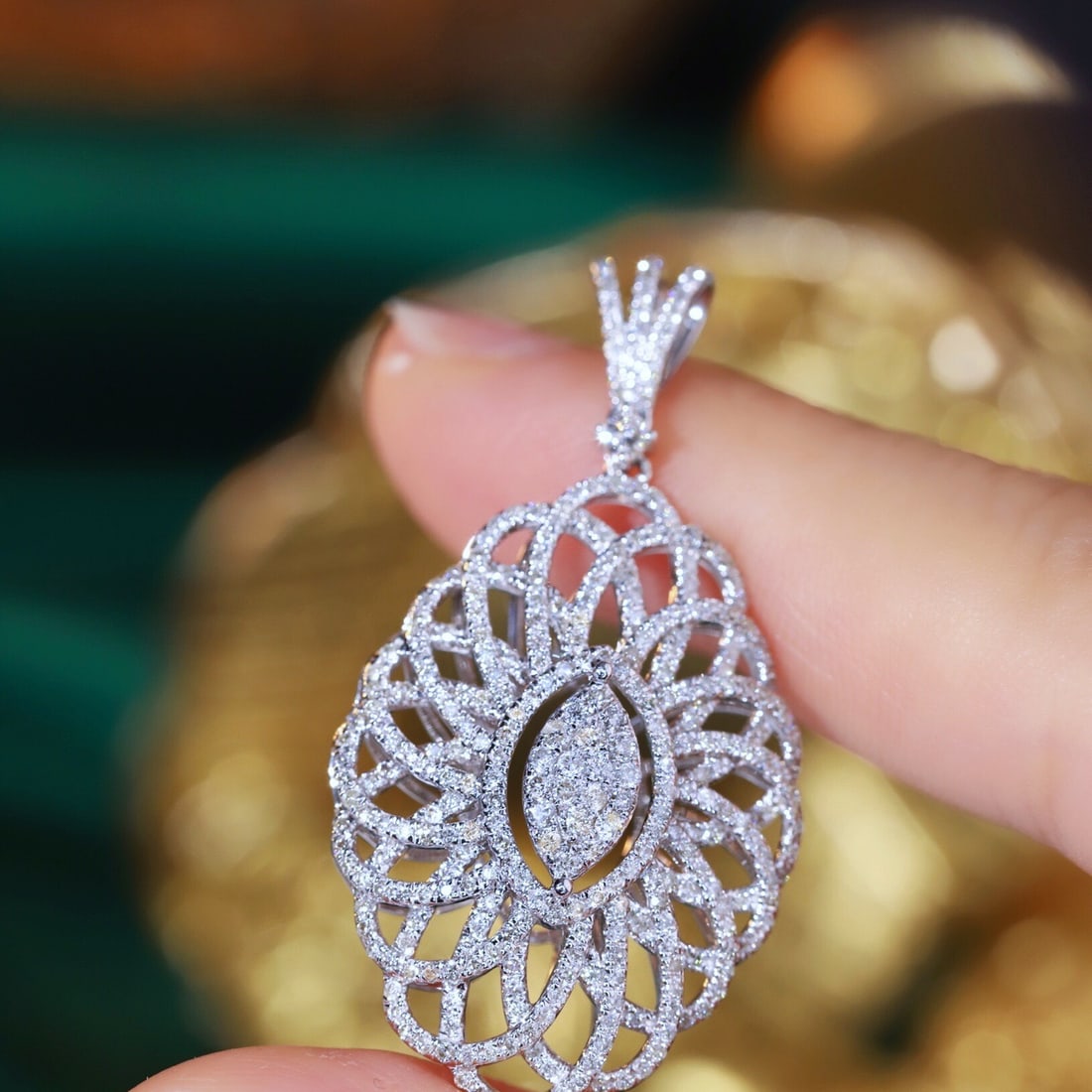 14k Gold 1.05 Ct Natural H Diamond Pendant( Without Chain ) - 2