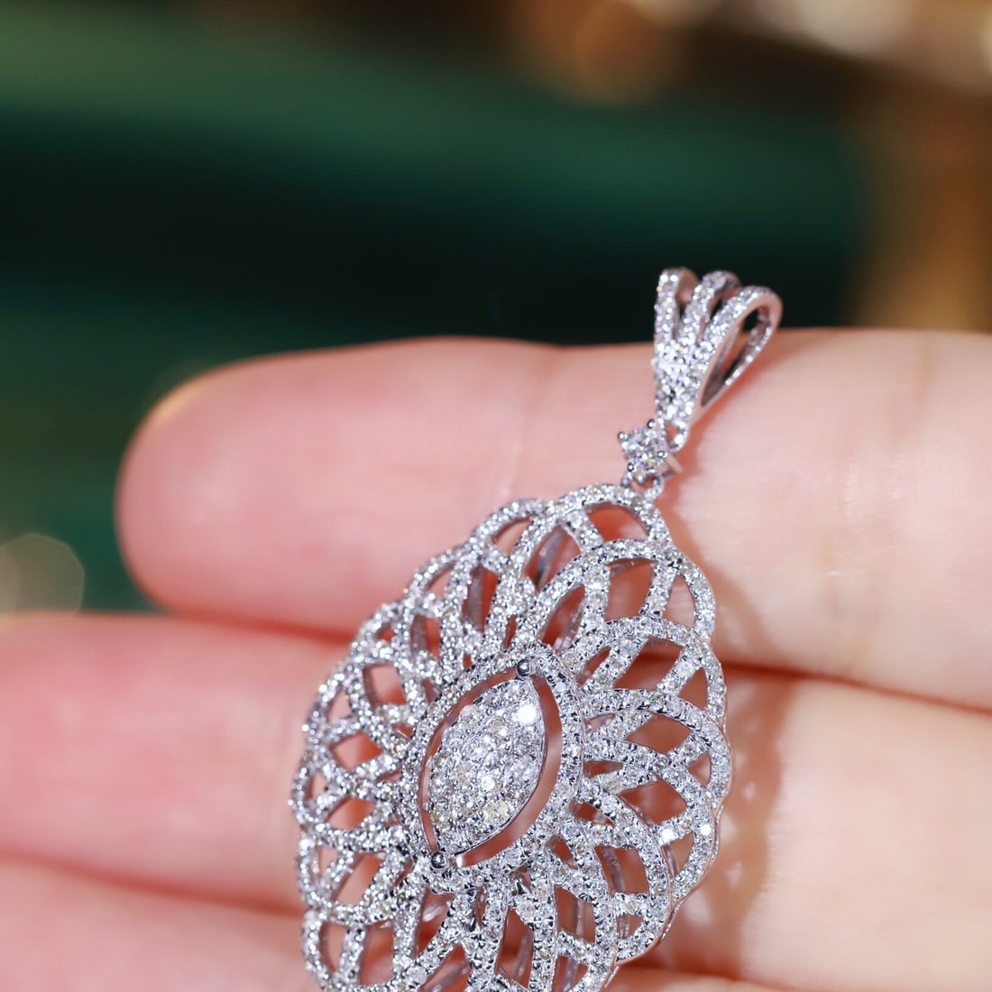 14k Gold 1.05 Ct Natural H Diamond Pendant( Without Chain ) - 3