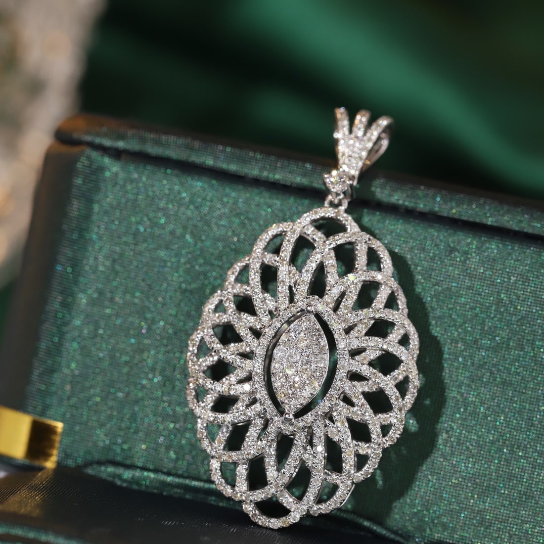 14k Gold 1.05 Ct Natural H Diamond Pendant( Without Chain ) - 7