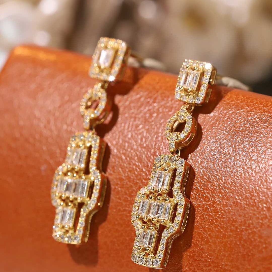 14k Gold 0.5 Ct Natural H Diamond Earrings - 3