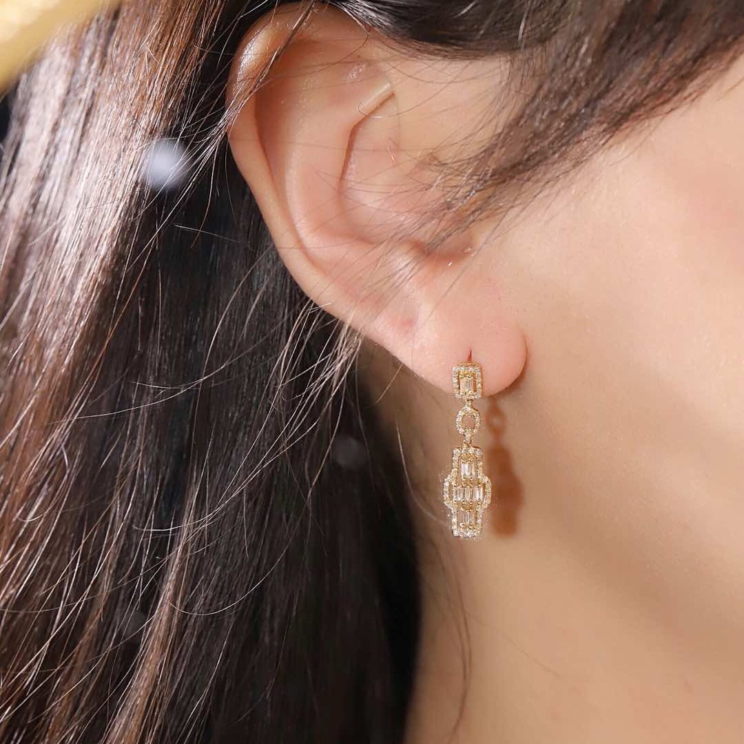 14k Gold 0.5 Ct Natural H Diamond Earrings - 7