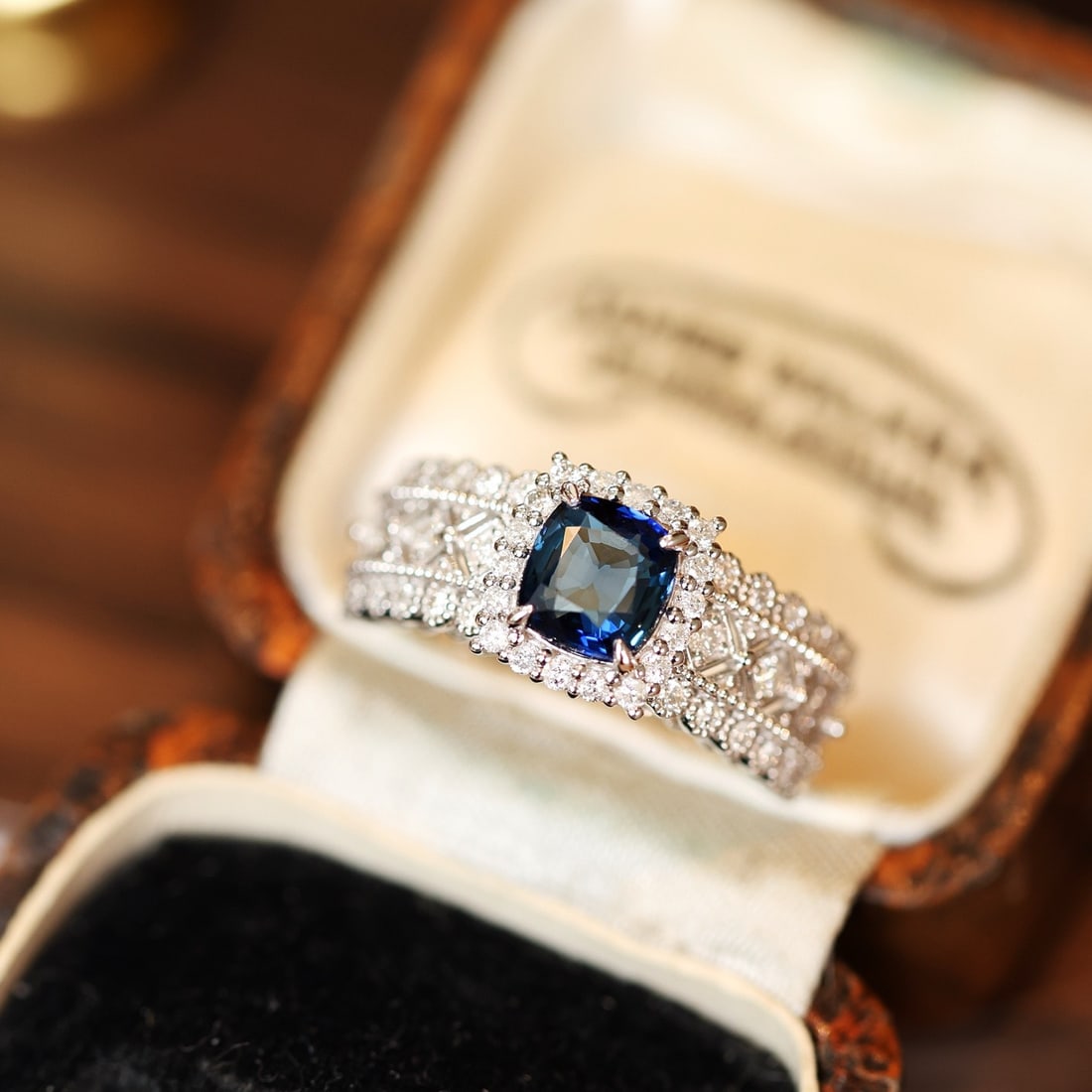 14k Gold 1.72 Ctw Natural Sapphire & Diamond Ring - 2