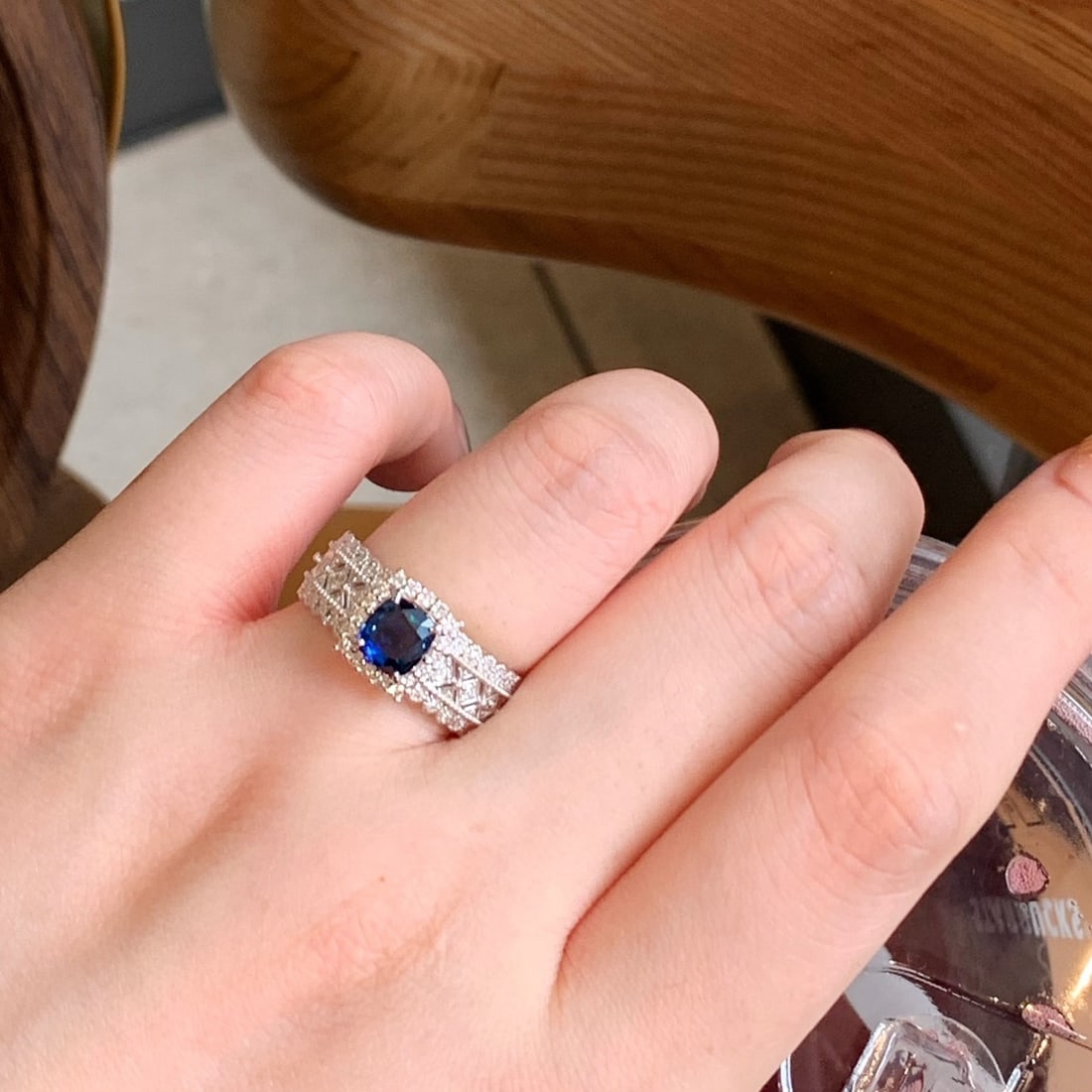 14k Gold 1.72 Ctw Natural Sapphire & Diamond Ring - 4