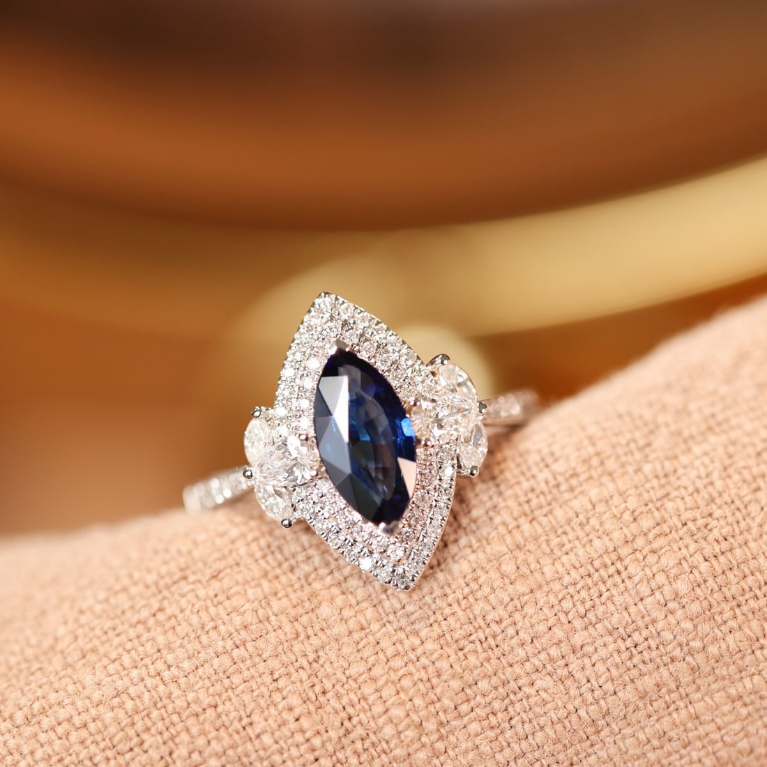 14k Gold 1.99 Ctw Natural Sapphire & Diamond Ring - 6