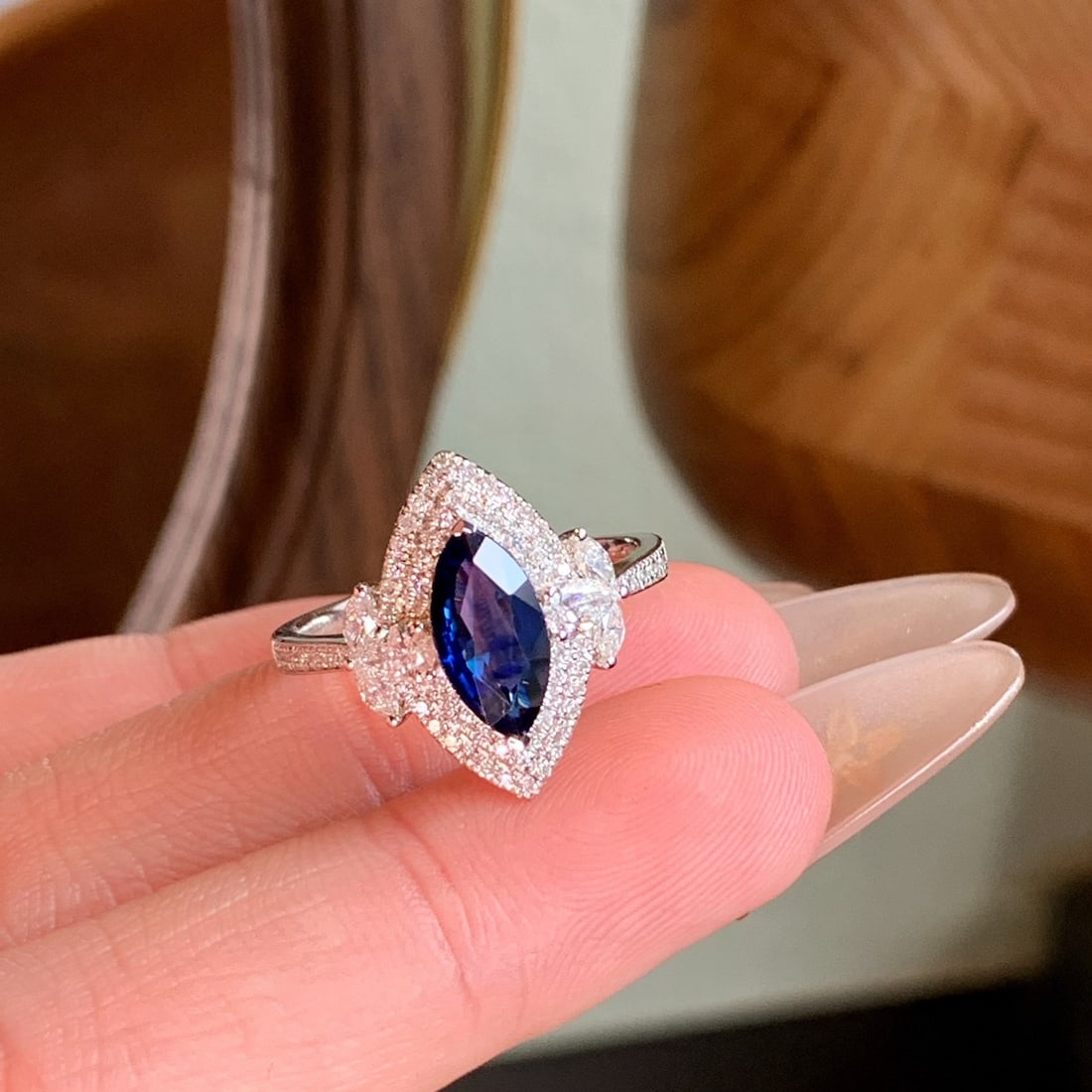 14k Gold 1.99 Ctw Natural Sapphire & Diamond Ring - 7