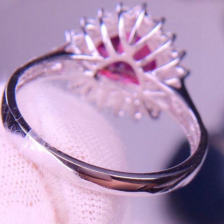14k Gold 2.82 Ct Natural Tourmaline & Diamond Ring - 7