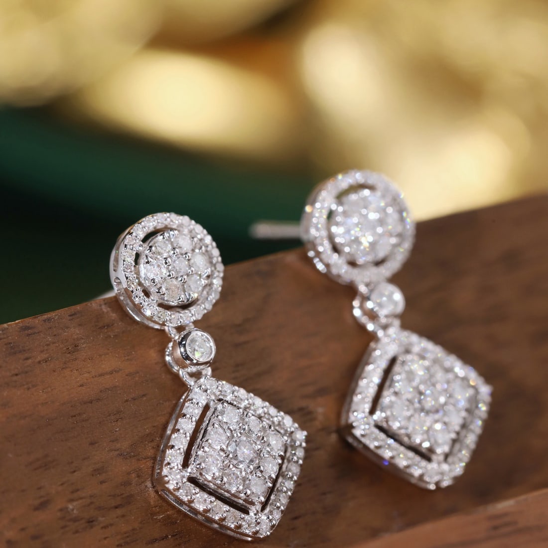 14k Gold 0.60 Ct Natural H Diamond Earrings - 2