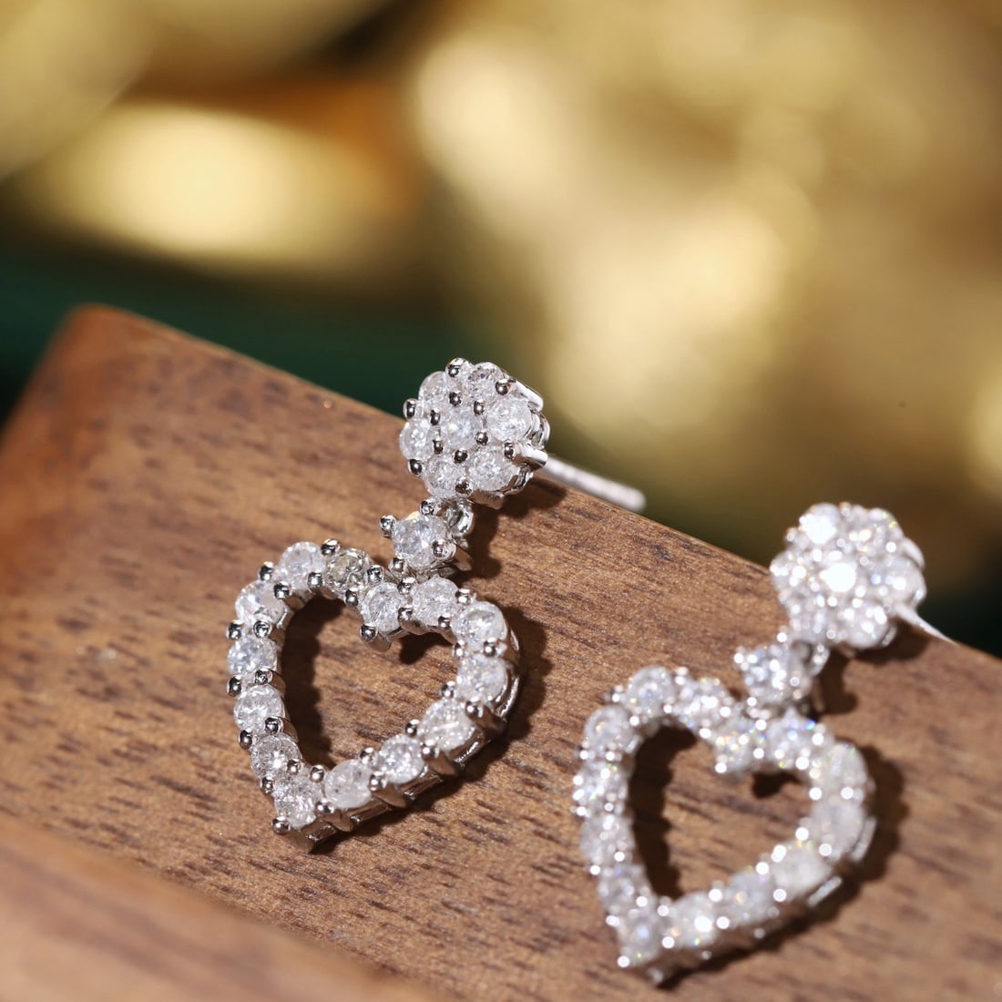 14k Gold 0.76 Ct Natural H Diamond Earrings - 2
