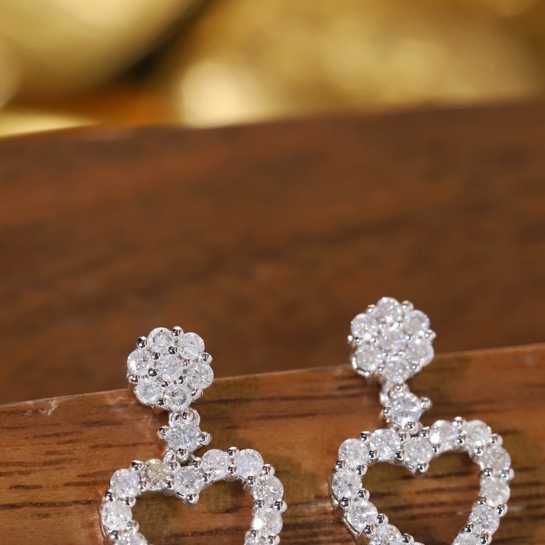 14k Gold 0.76 Ct Natural H Diamond Earrings - 3