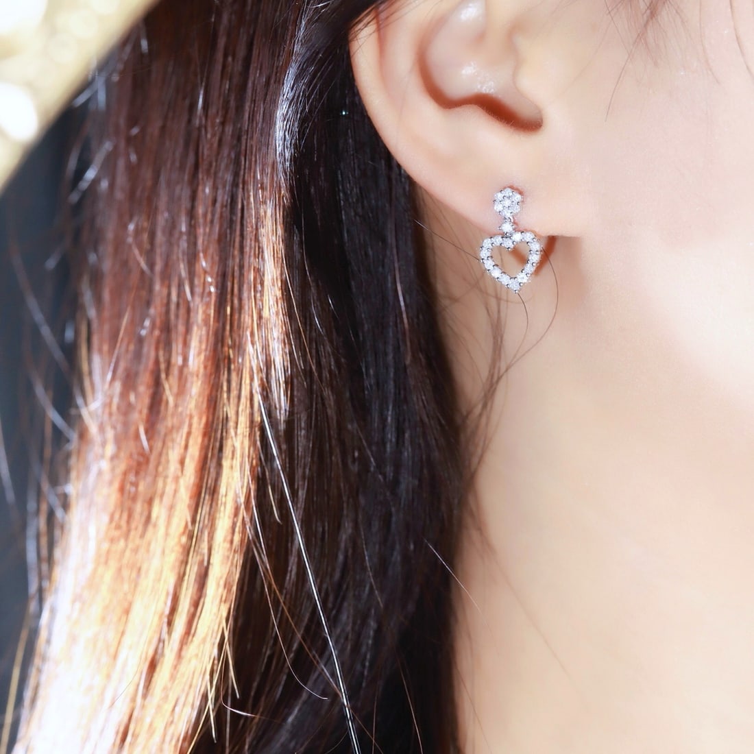 14k Gold 0.76 Ct Natural H Diamond Earrings - 4