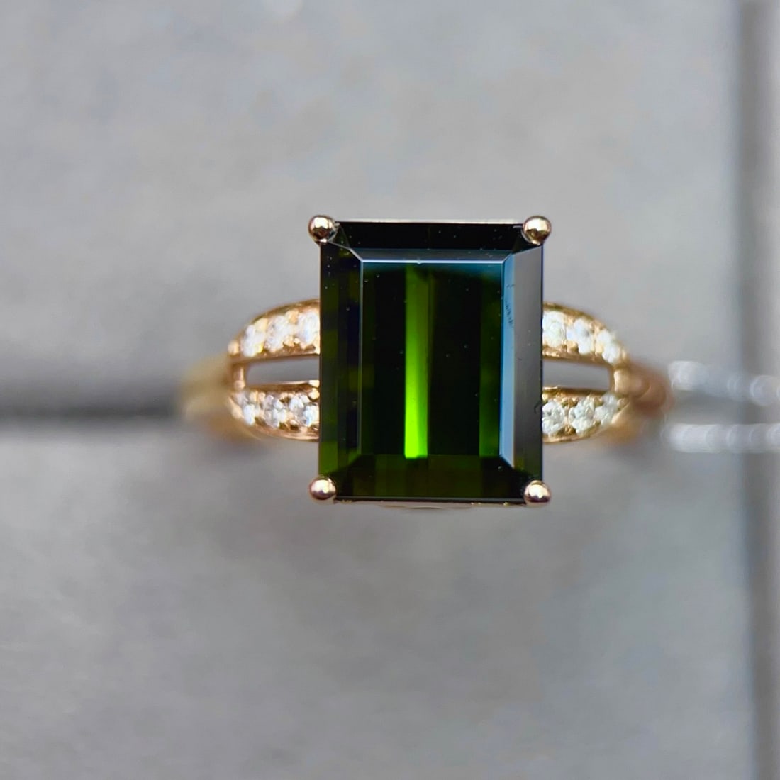 14k Gold 3.89 Ctw Natural Tourmaline & Diamond Ring - 2
