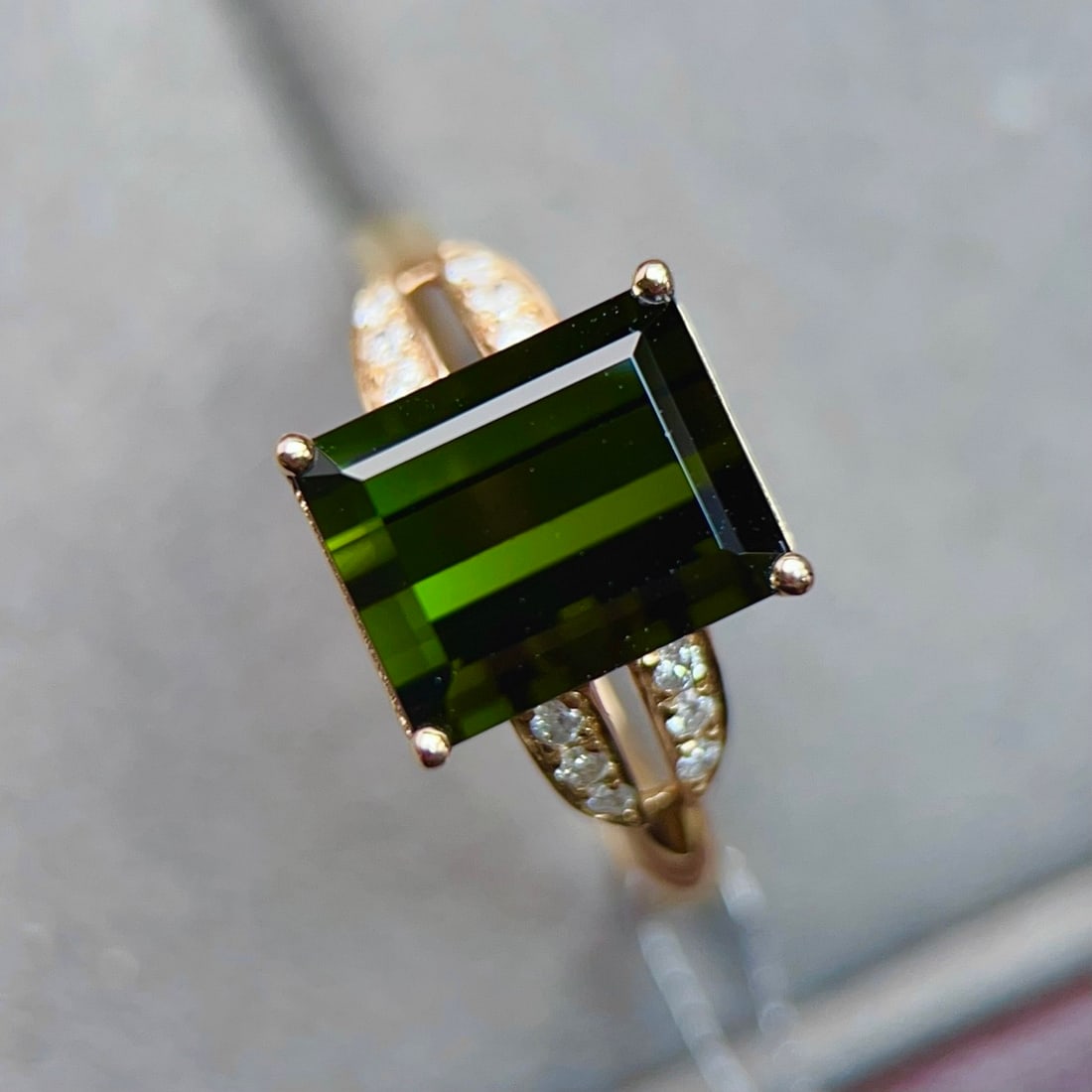 14k Gold 3.89 Ctw Natural Tourmaline & Diamond Ring - 4