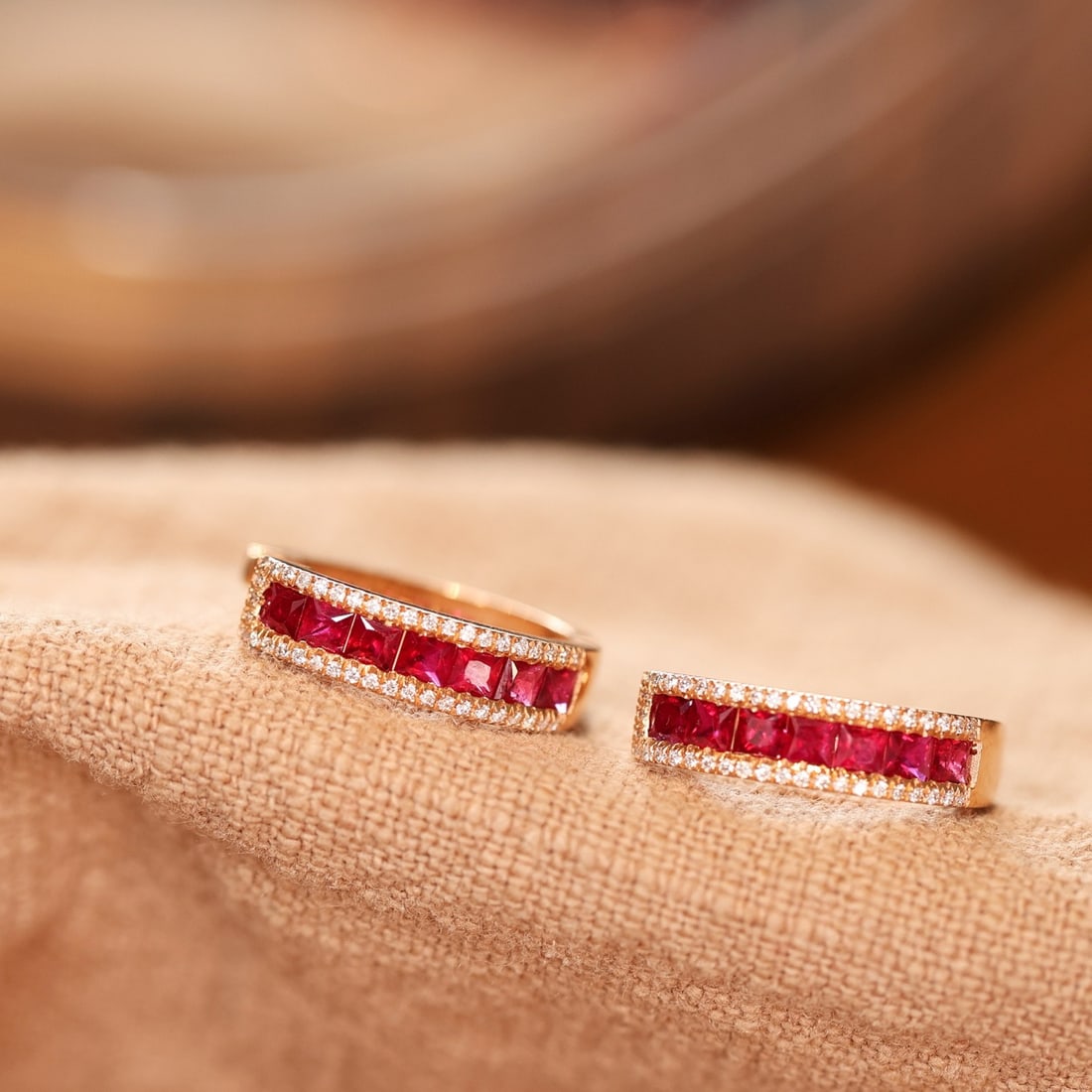 14k Gold 1.38 Ctw Natural Ruby & Diamond Earrings - 6