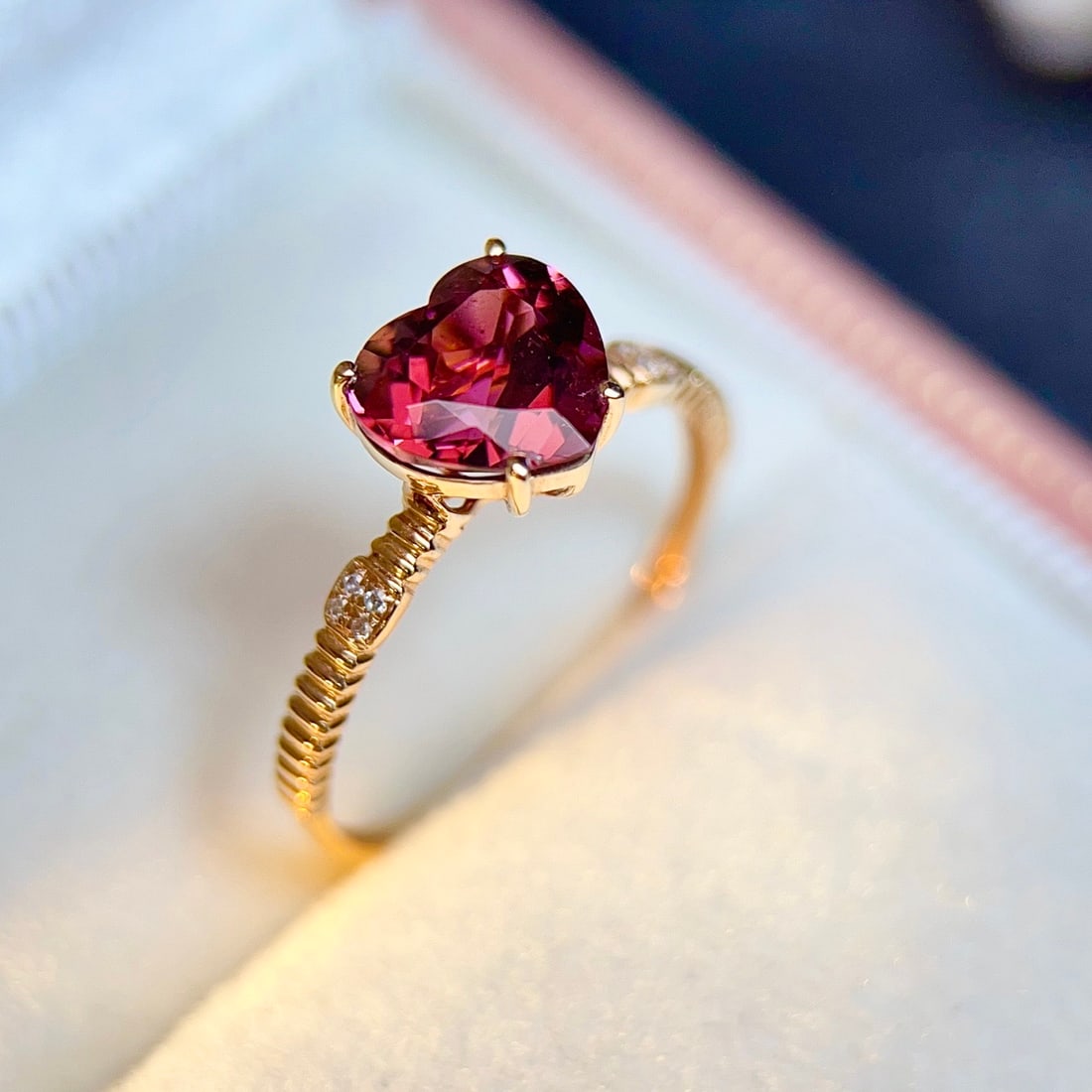 14k Gold 1.57 Ctw Natural Tourmaline & Diamond Ring - 3