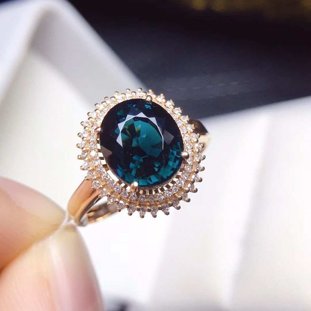 14k Gold 2.6 Ct Natural Tourmaline & Diamond Ring - 2