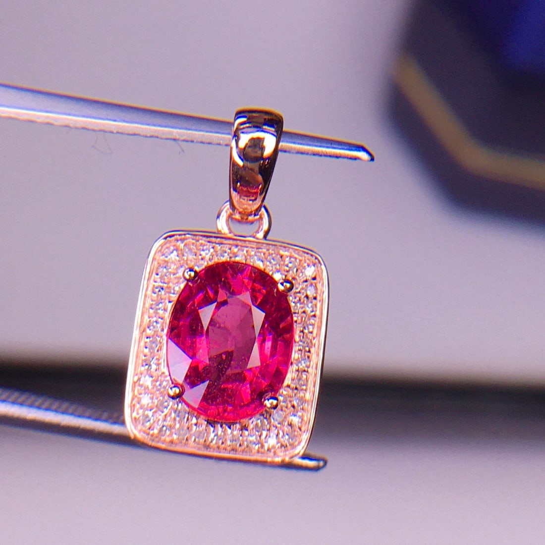 14k Gold 1.52 Ct Natural Tourmaline & Diamond Pendant( Without Chain ) - 5