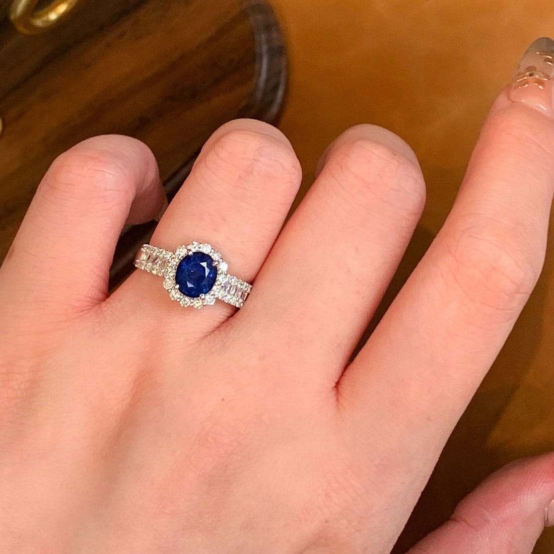 14k Gold 2.52 Ctw Natural Sapphire & Diamond Ring - 4