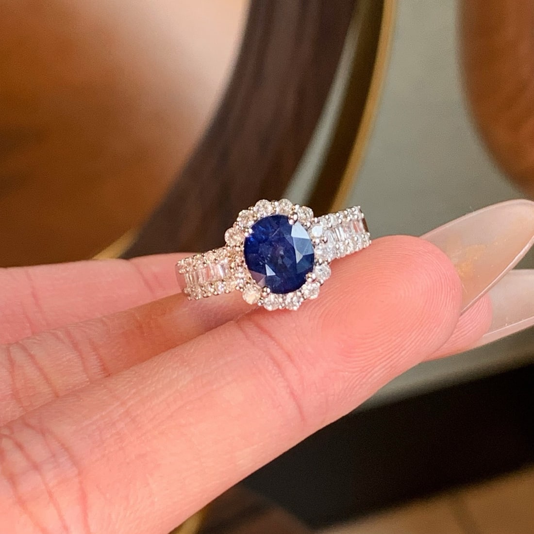 14k Gold 2.52 Ctw Natural Sapphire & Diamond Ring - 6
