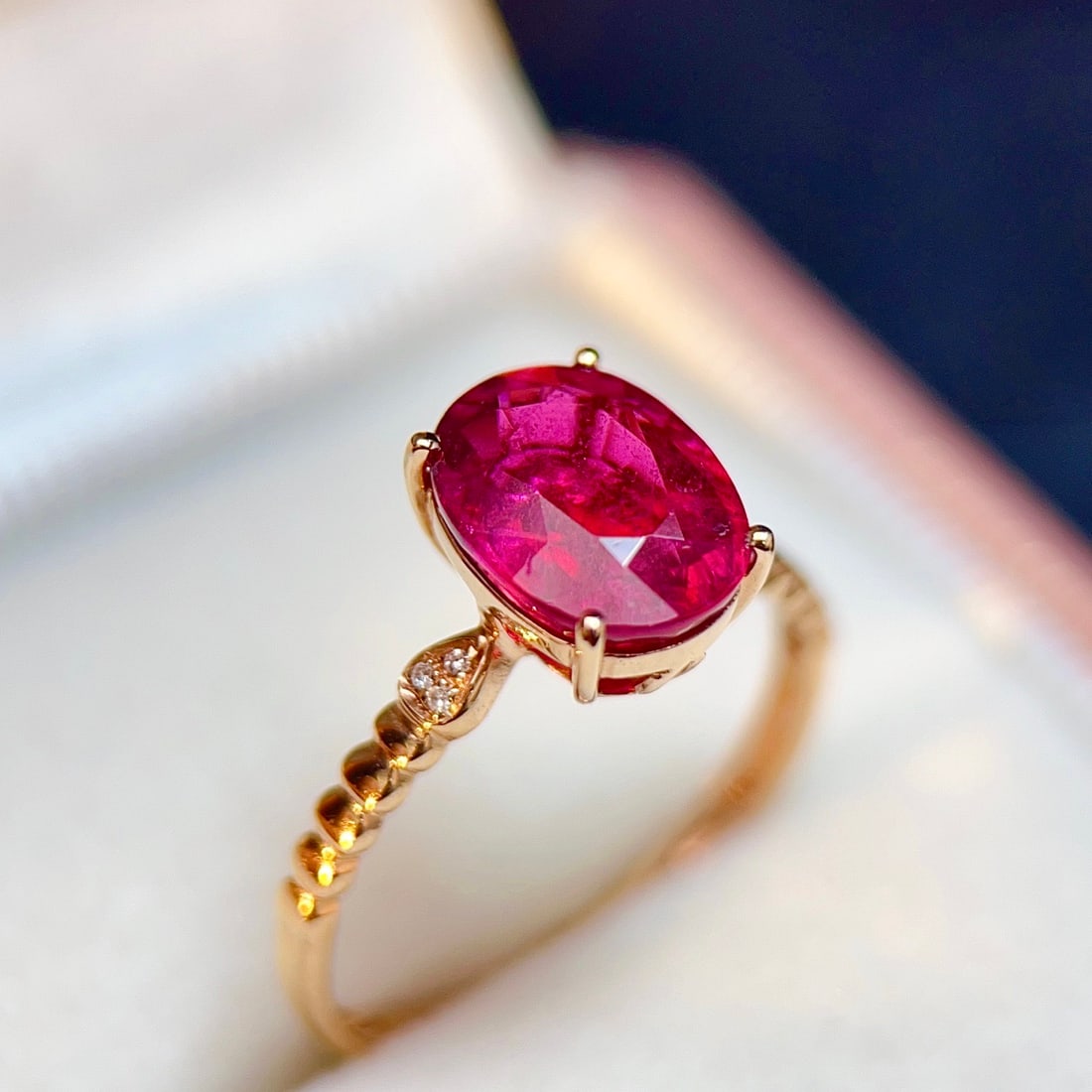 14k Gold 2.42 Ctw Natural Tourmaline & Diamond Ring - 2