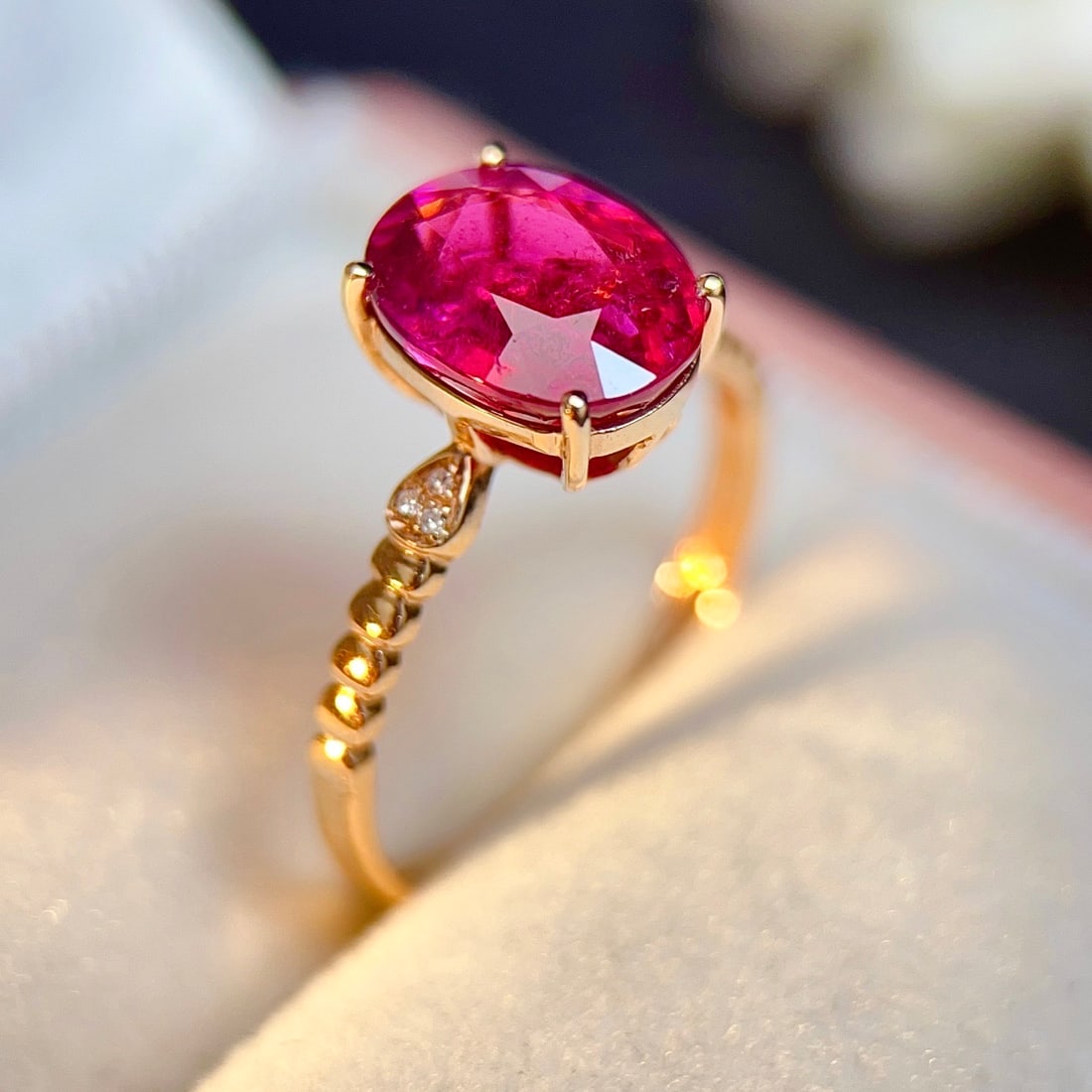 14k Gold 2.42 Ctw Natural Tourmaline & Diamond Ring - 4