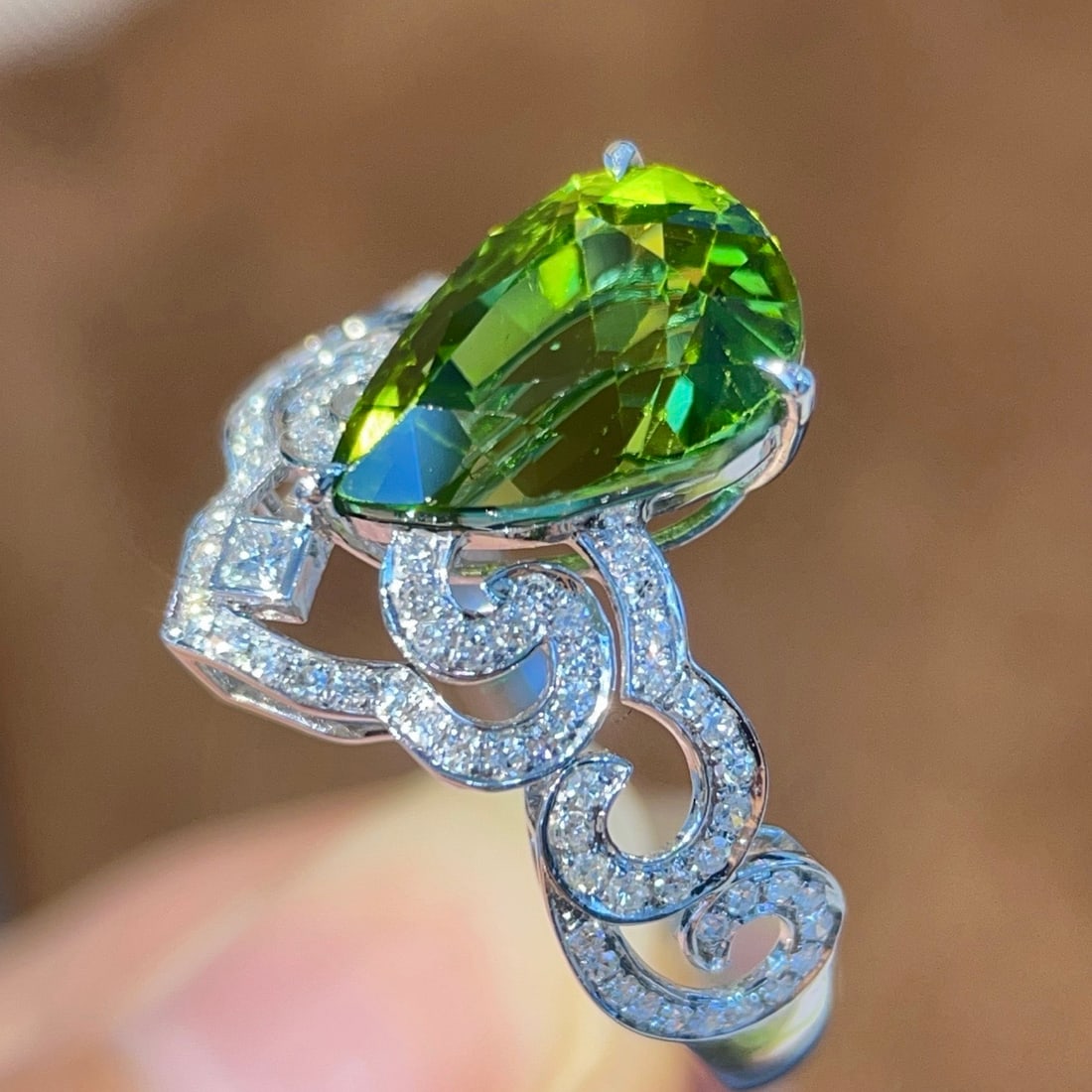 14k Gold 3.99 Ctw Natural Tourmaline & Diamond Ring - 5