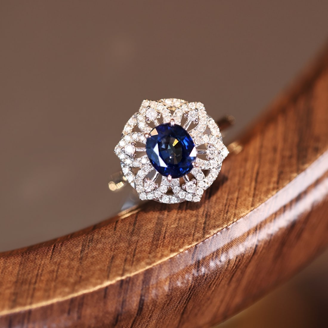 14k Gold 2.47 Ctw Natural Sapphire & Diamond Ring - 2