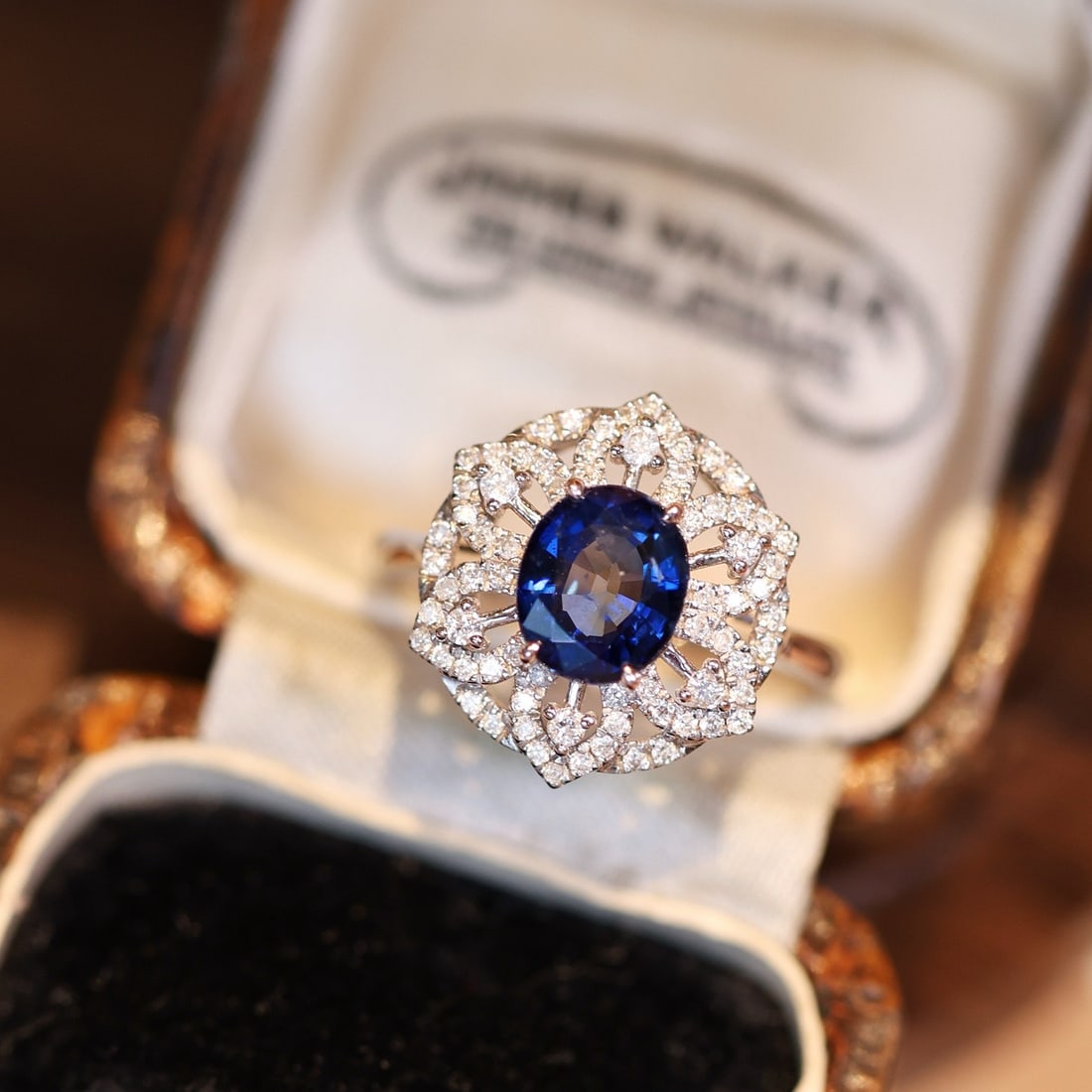 14k Gold 2.47 Ctw Natural Sapphire & Diamond Ring - 3