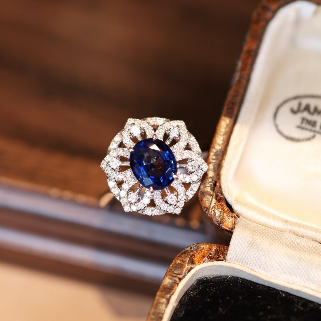 14k Gold 2.47 Ctw Natural Sapphire & Diamond Ring - 4