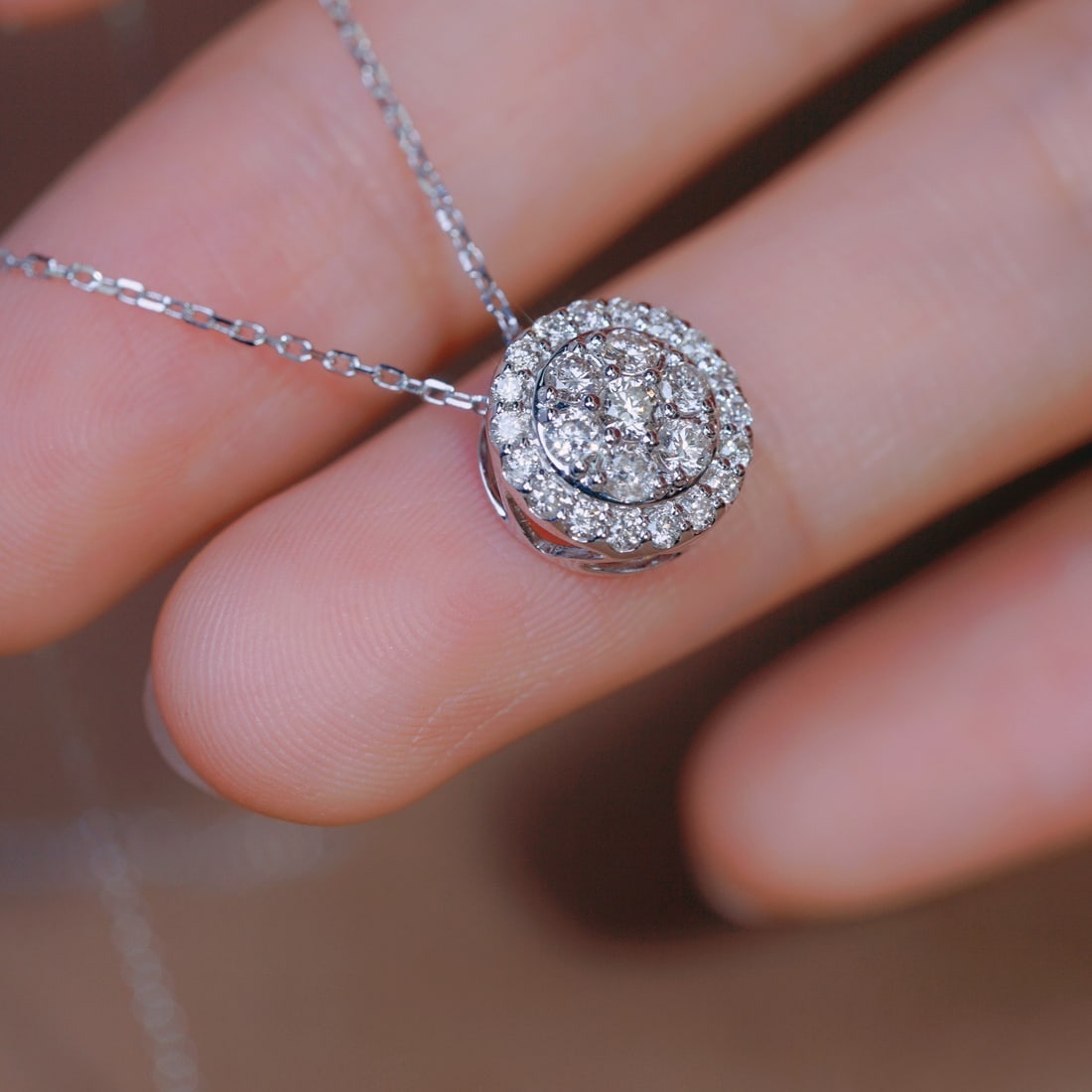 14k Gold 0.50 Ct Natural H Diamond Necklace - 3