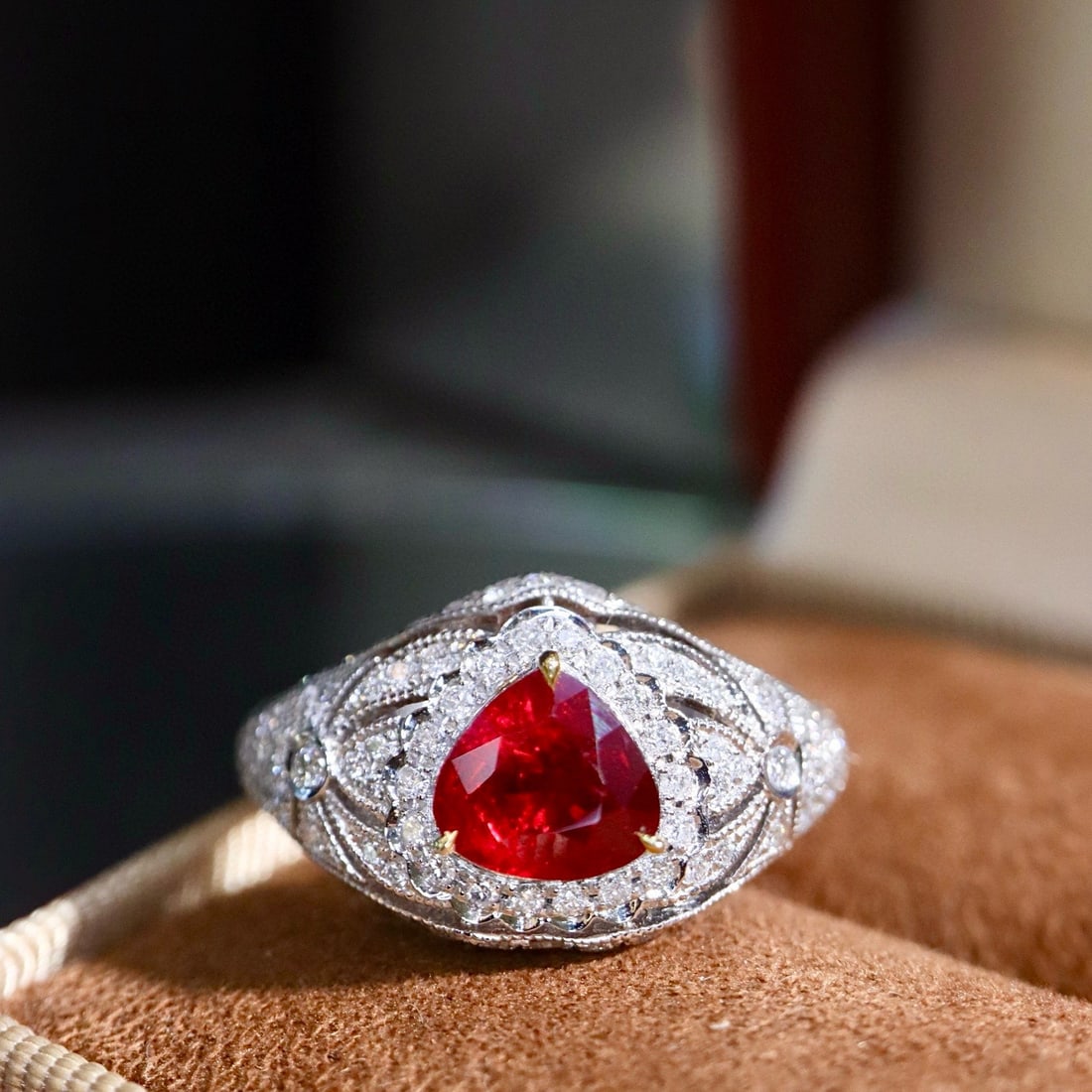 14k Gold 1.59 Ctw Natural Ruby & Diamond Ring - 3