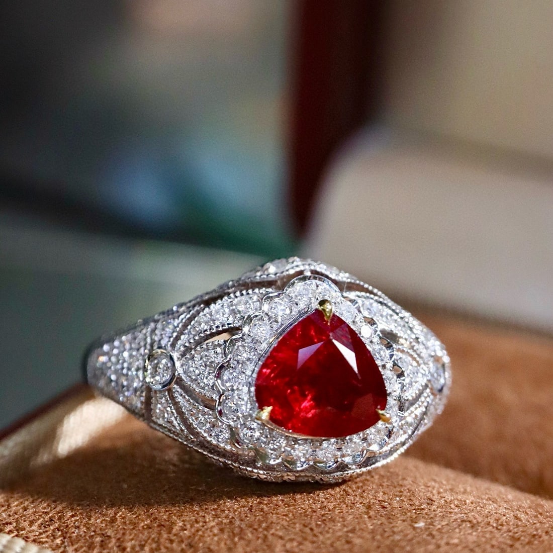 14k Gold 1.59 Ctw Natural Ruby & Diamond Ring - 4