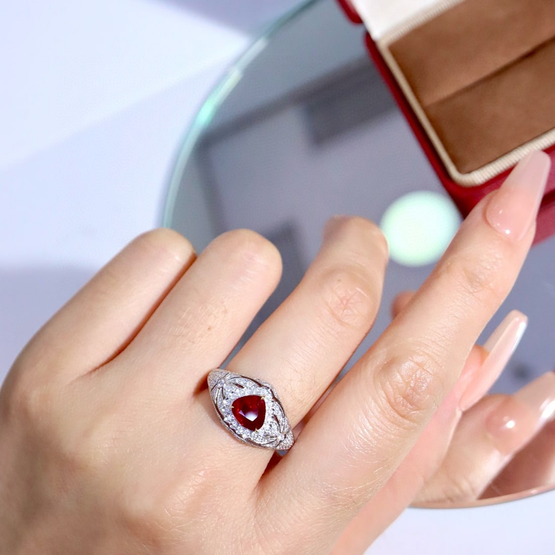 14k Gold 1.59 Ctw Natural Ruby & Diamond Ring - 6