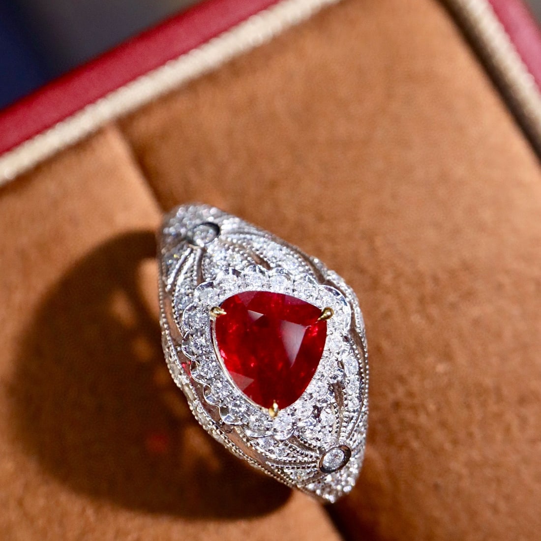 14k Gold 1.59 Ctw Natural Ruby & Diamond Ring - 7