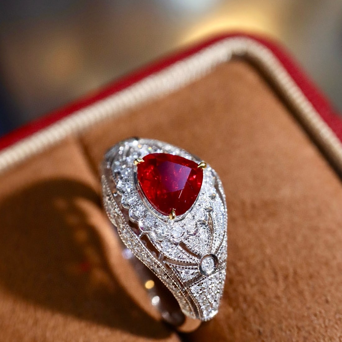 14k Gold 1.59 Ctw Natural Ruby & Diamond Ring - 8