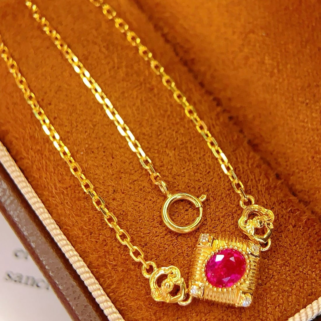 14k Gold 0.5 Ct Natural Ruby & Diamond Bracelet - 2