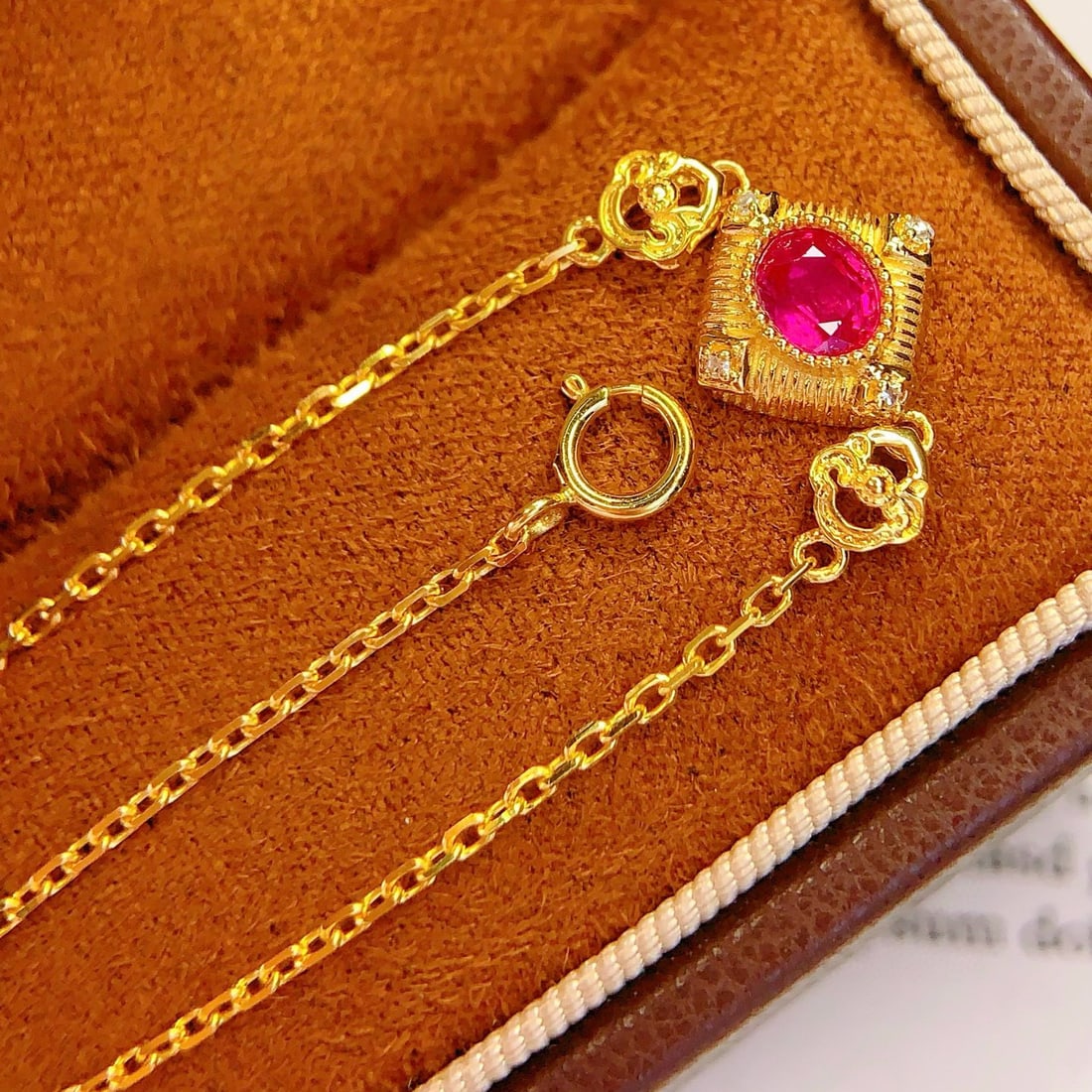 14k Gold 0.5 Ct Natural Ruby & Diamond Bracelet - 4