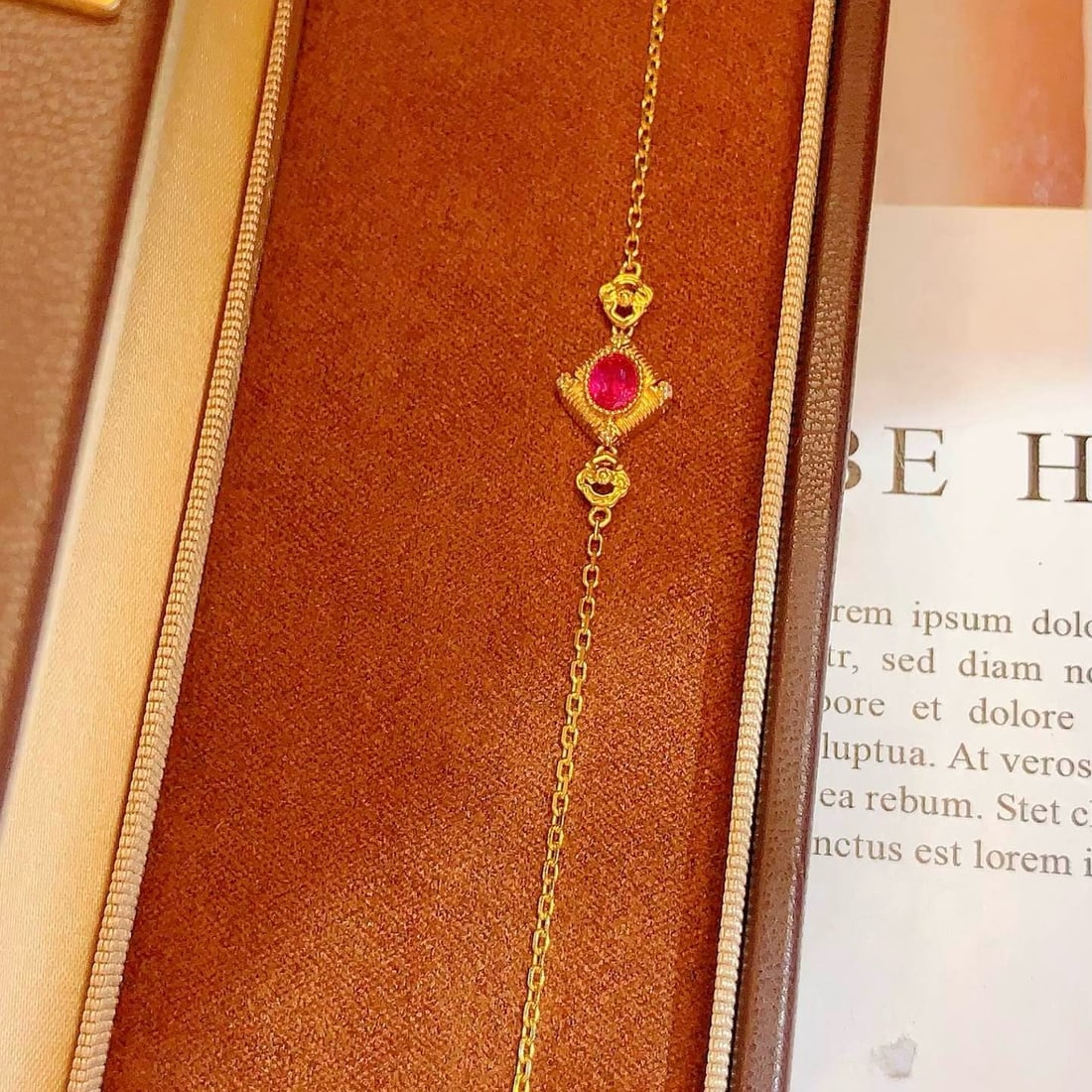 14k Gold 0.5 Ct Natural Ruby & Diamond Bracelet - 6