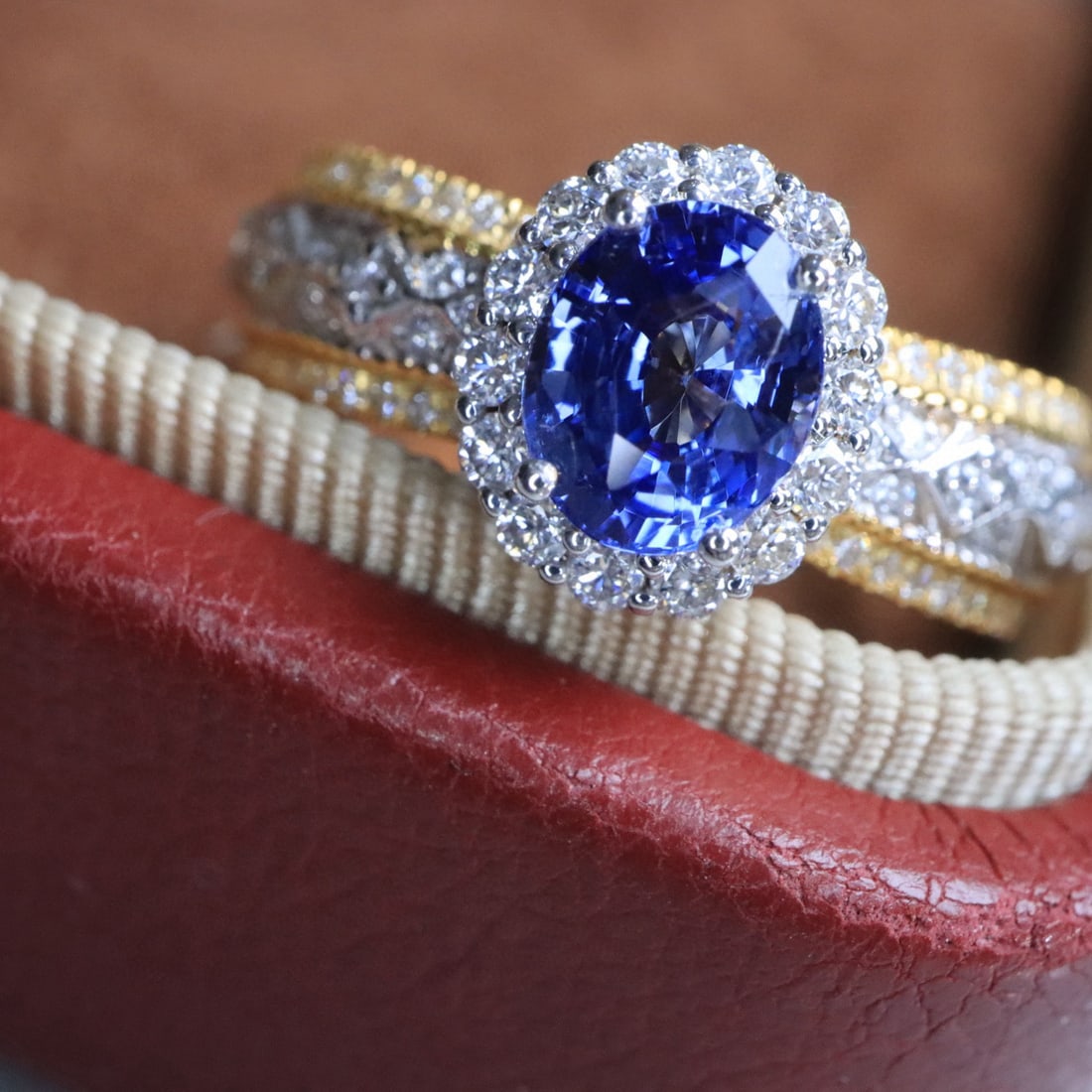 14k Gold 1.42 Ctw Natural Sapphire & Diamond Ring - 3