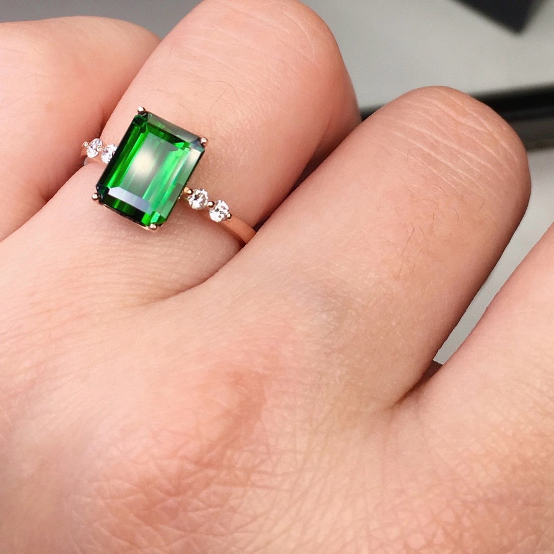 14k Gold 3.02 Ct Natural Tourmaline & Diamond Ring - 8