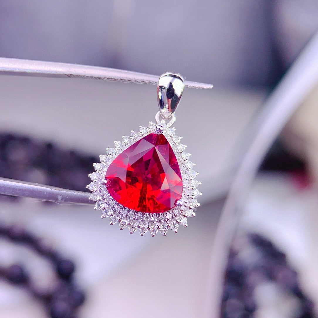 14k Gold 3.3 Ct Natural Tourmaline & Diamond Pendant( Without Chain ) - 4