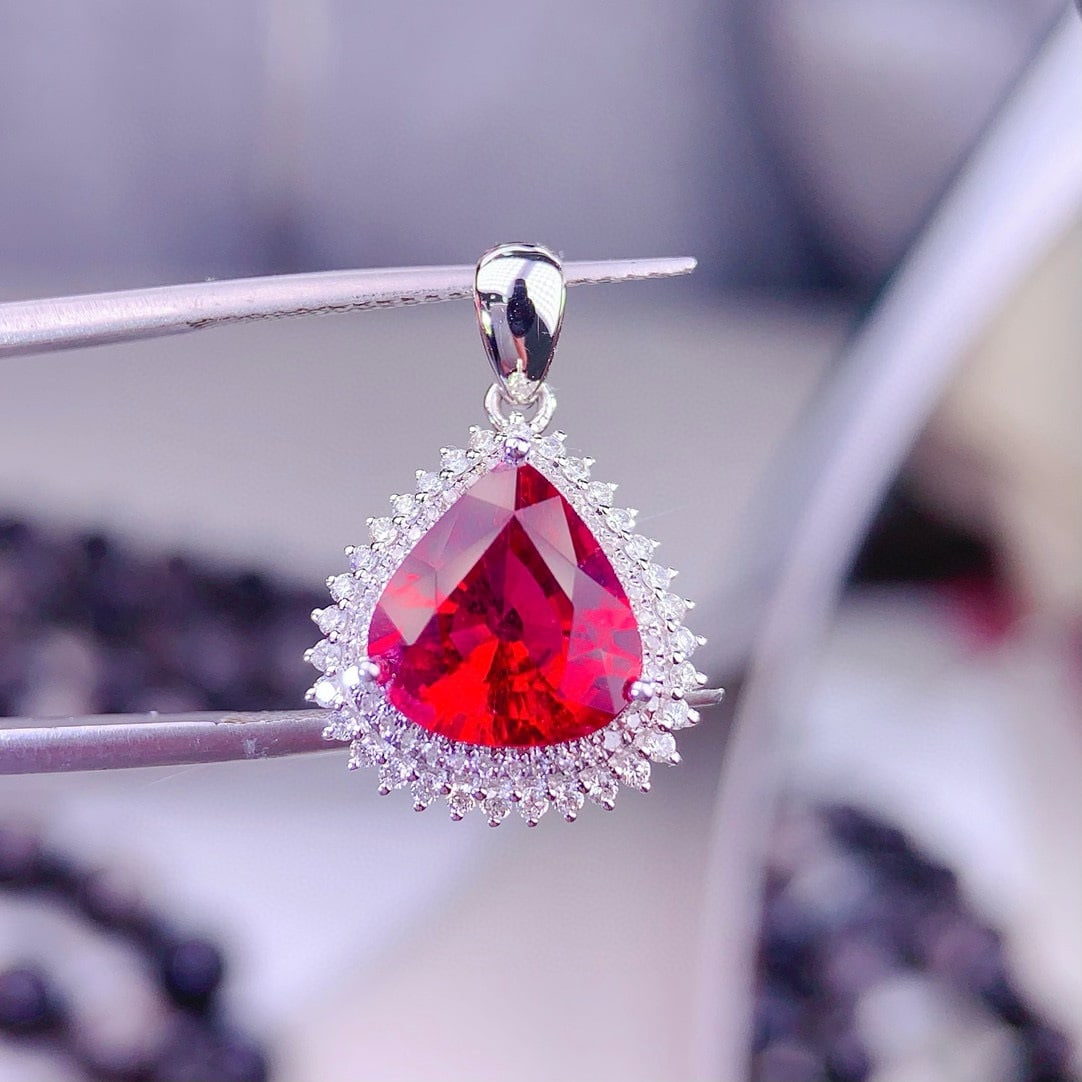 14k Gold 3.3 Ct Natural Tourmaline & Diamond Pendant( Without Chain ) - 6