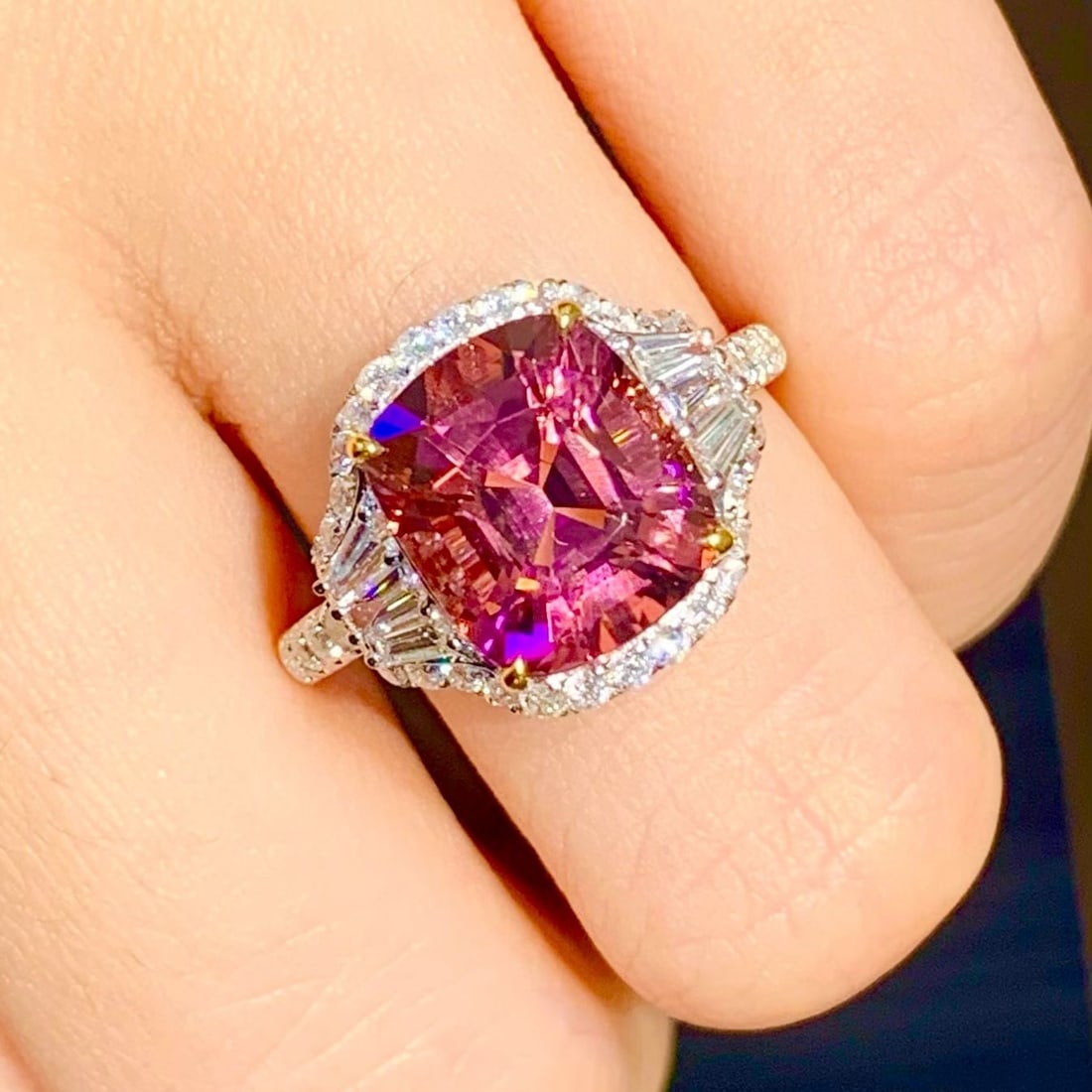 14k Gold 3.39 Ct Natural Tourmaline & Diamond Ring - 3