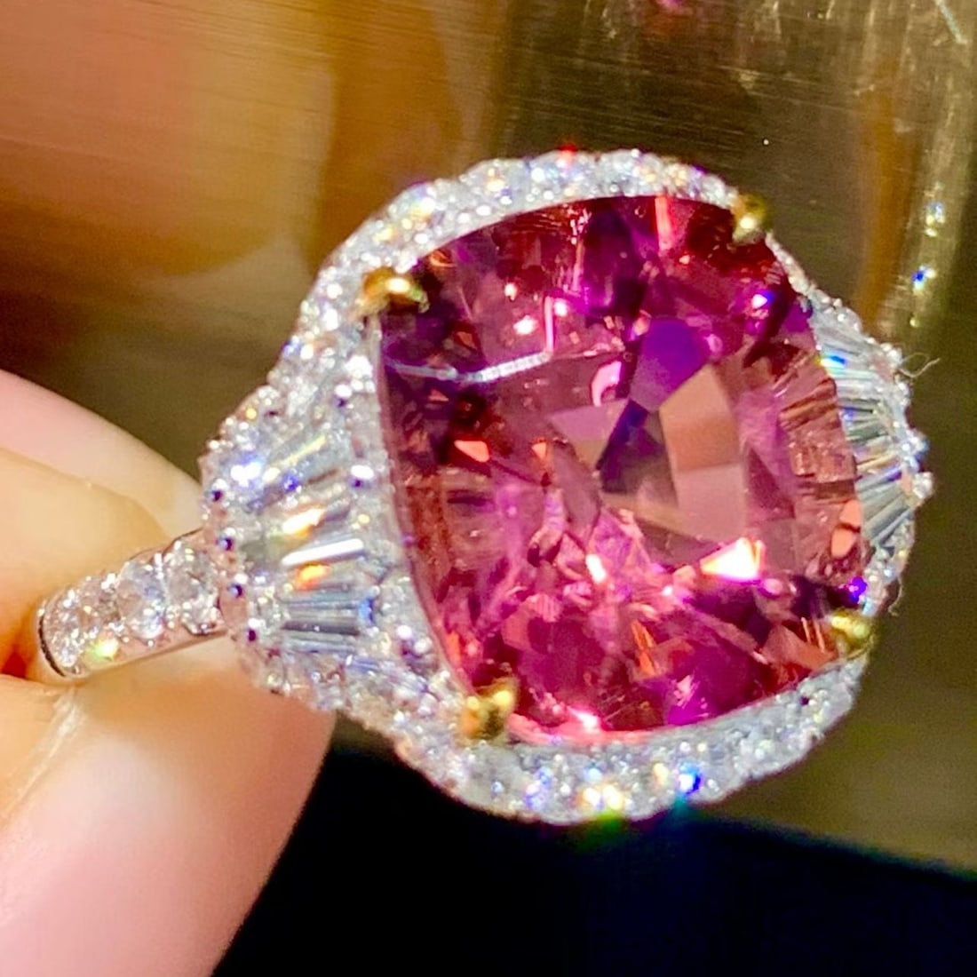 14k Gold 3.39 Ct Natural Tourmaline & Diamond Ring - 5