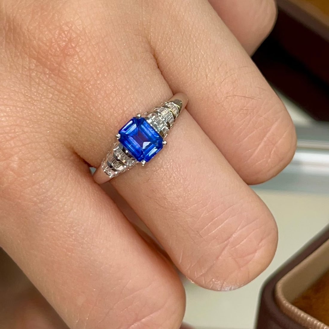 14k Gold 1.25 Ct Natural Sapphire & Diamond Ring - 3