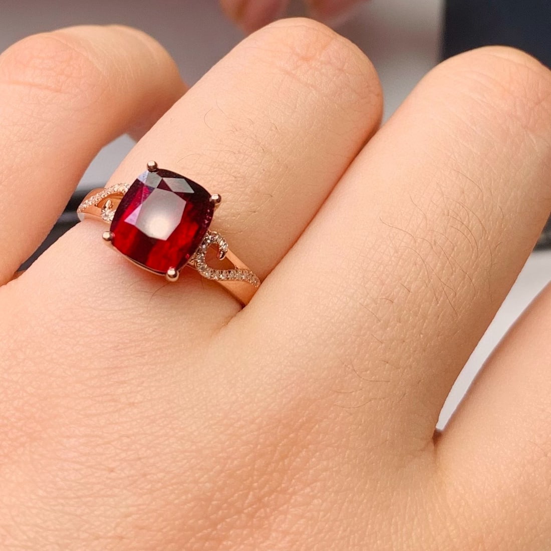 14k Gold 2.96 Ct Natural Tourmaline & Diamond Ring - 6