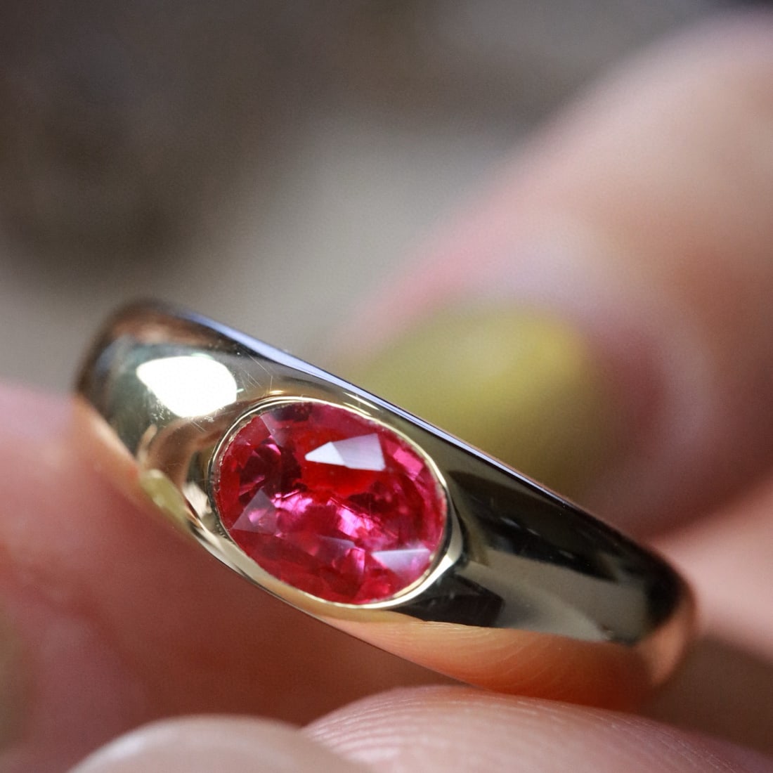 14k Gold 0.45 Ct Natural Ruby Ring: Ref:231157174 // gold content:14k gold // ring size:7. 25us // // main gemstone:ruby // shape:oval // carat weight:0. 45ct // color:red // treatment:natural // Condition: New Low Estimate: 4600.00